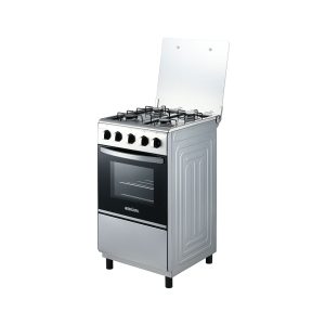 BRUHM GAS COOKER BGC-5540IF – 4 GAS BURNER ,SINGLE BURNER OVEN ,SILVER