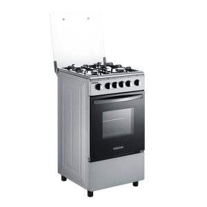 Bruhm Gas Cooker – 4 Burner, Double Oven Grill- Silver BGC-5540IS